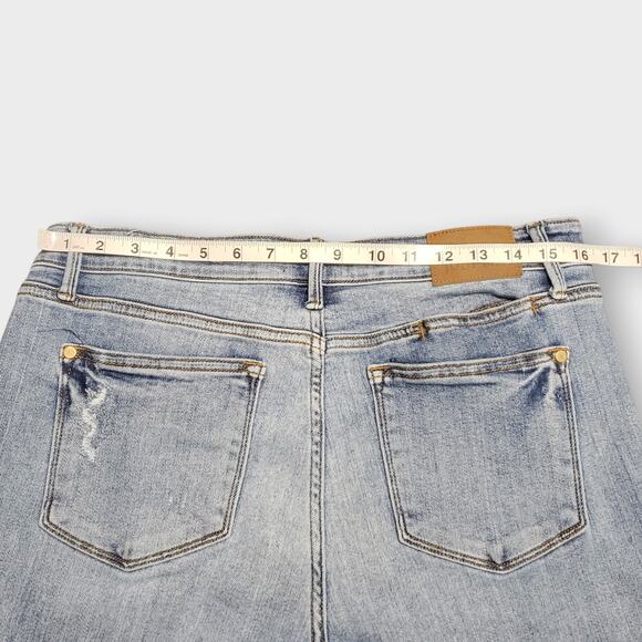 Judy Blue Parkersburg Mid Rise Dad Straight Jean Sz 15/32 Light Wash Distressed - Picture 12 of 16